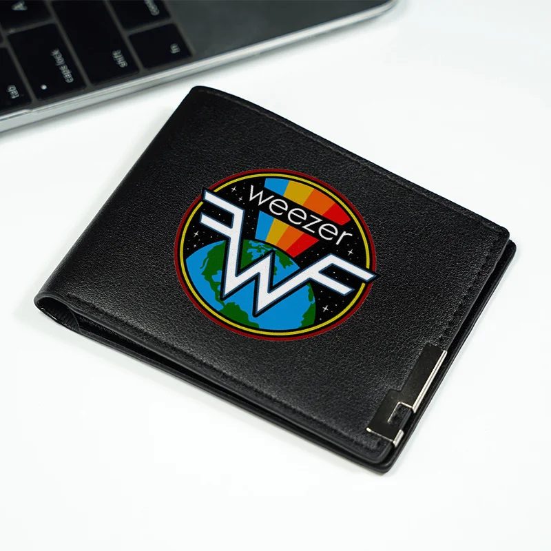 Мужской тонкий кошелек из искусственной кожи с логотипом Weezer в деловом стиле, легкий, прочный, для повседневного использования, модный, компактный дизайн