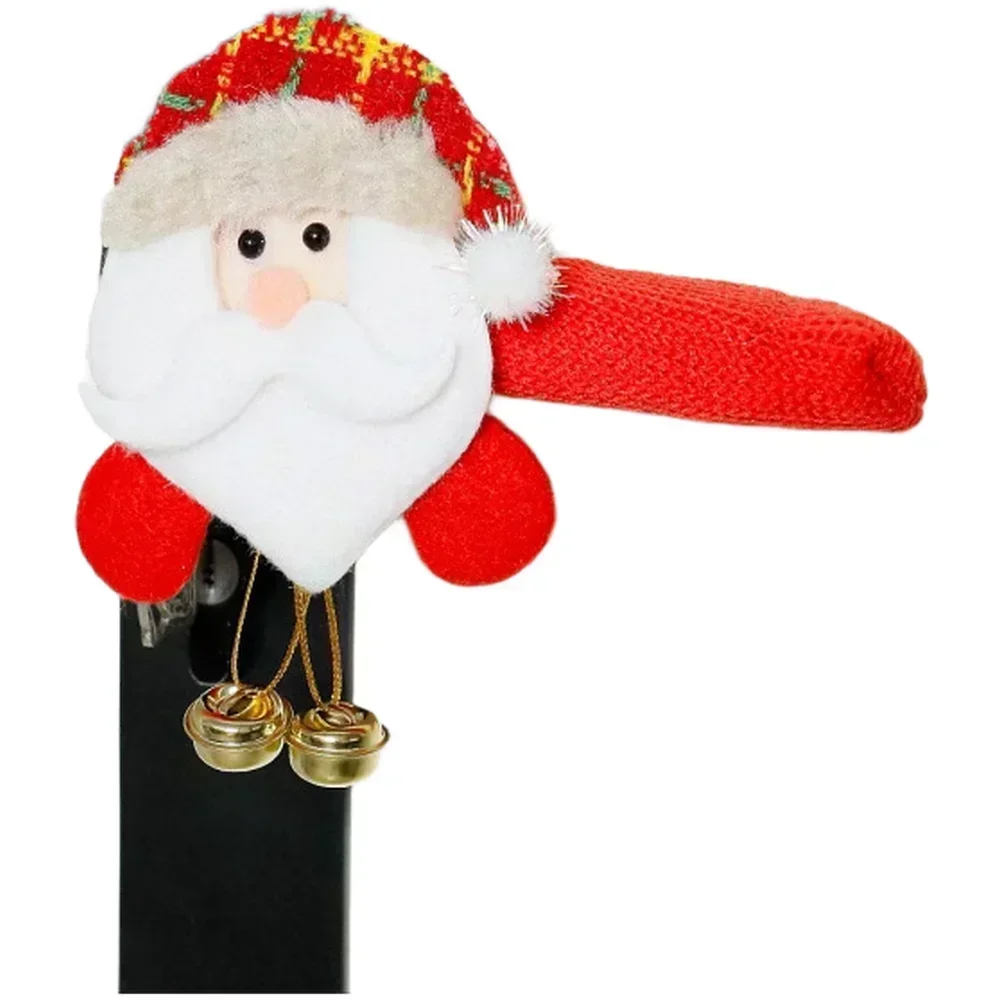 

Крышка дверной ручки для рождественского декора с мультяшным колокольчиком Санта-Клауса из мягкой ткани защищает дверные ручки