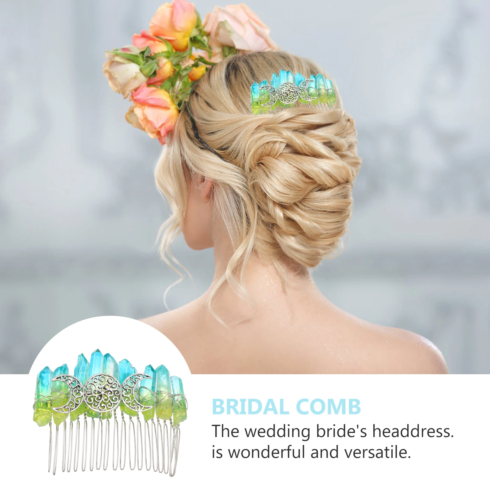 

Crystal Hair Comb 20 Tooth Tuck Women Decor Durable Comfortable Elegant Wedding Accessory Beautiful Color Lasting Gloss Fine