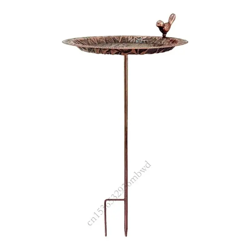 

K43D Iron Wild Bird Bath Basin Decoration Frostproof Water Bowl For Patios & Balcony