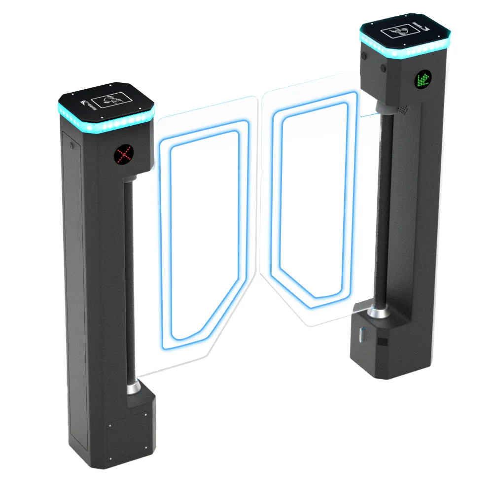 Swing Barrier Turnstile Gate High Security Face Recognition Access Control CE Certified Pedestrian Entrance for Gyms
