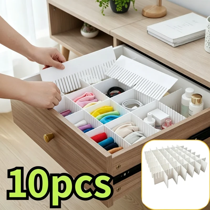 Sock Organizer Tray - Séparateurs de tiroirs 10 pièces, tiroir