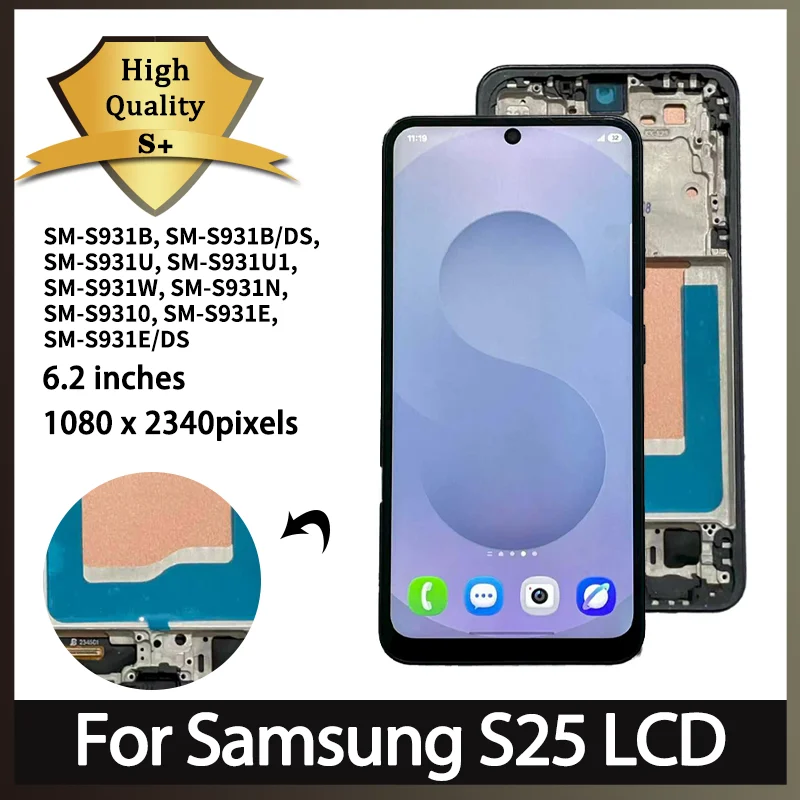 tft-s25-sm-s931b-sm-s931b-ds-display-screen-with-frame-for-samsung-s25-display-touch-screen-digitizer-assembly-replacement