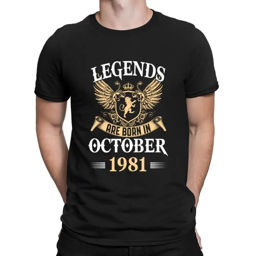 New Cotton Men's T-Shirt Summer Trend Character, Legend Born October 1981 T-Shirt Homme Hip Hop Gift