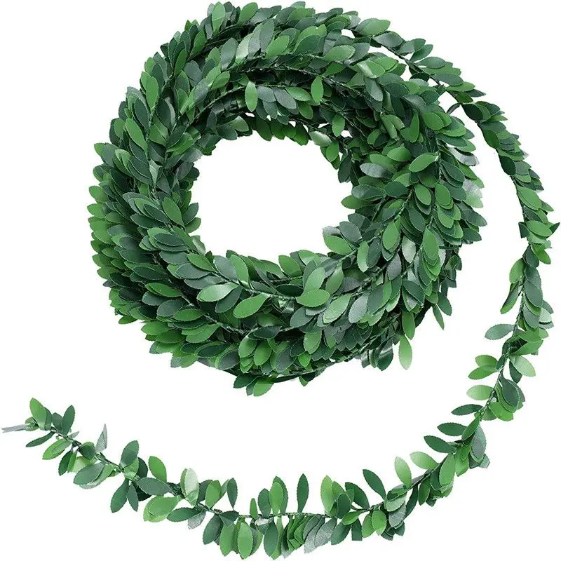 Künstlicher Efeu-Kranz, 7,5 Meter, Pflanzenrebe, gefälschte Blätter, Heimszene, Dekoration, Hochzeit, Outdoor, Garten, Festival, DIY, Geschenk, Herzstück – Detail 11