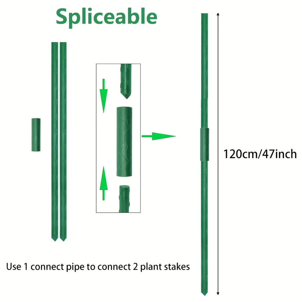 Słupki do roślin Słupki do roślin ogrodowych do uprawy roślin pnących Rura stalowa do podtrzymowania roślin Pałeczki pomidorowe z rurką łączącą