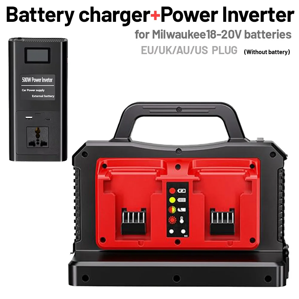 

Инвертор чистой синусоиды 500 Вт для аккумулятора Milwaukee 18 В, преобразователь DC 18 В в AC 120-220 В для кемпинга