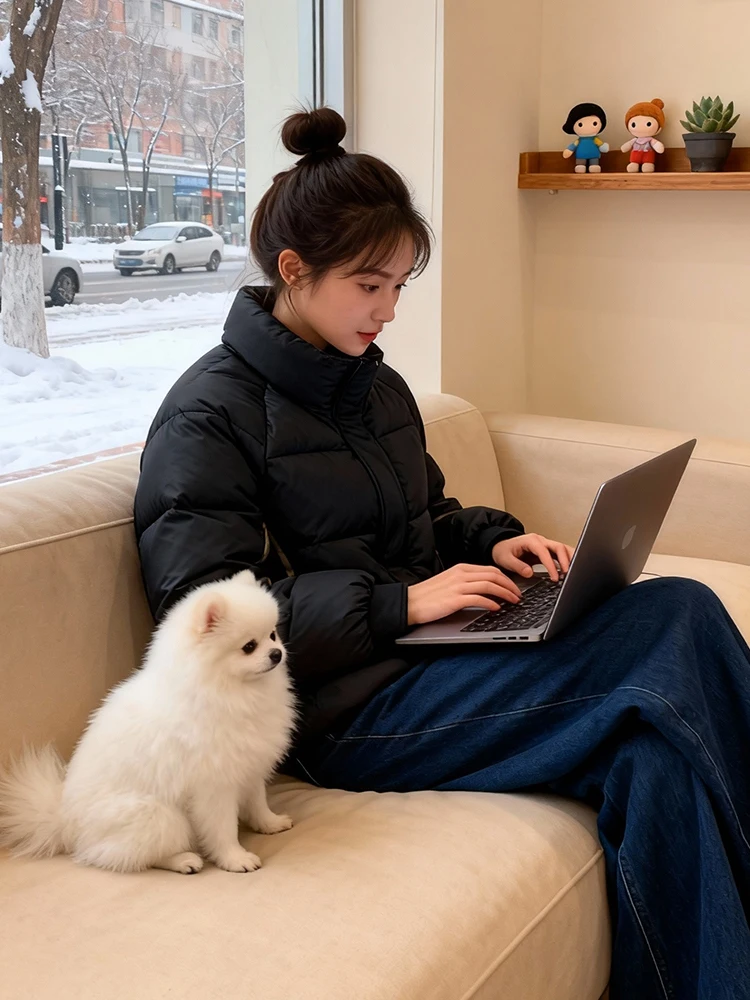 

Модная женская теплая куртка из утепленного хлопка для повседневной носки, свободного кроя, в корейском стиле, на молнии, с элементами комбинированного дизайна