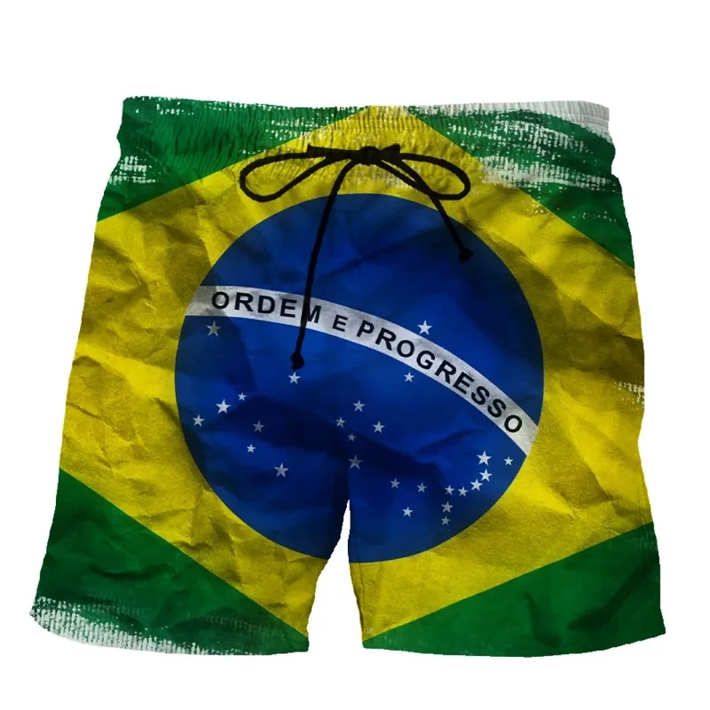 Brazil Flag 3d Print Summer Beach Shorts Men Casual Fashion Vacation Sports Short Pants Hot Sale Quick Dry Shorts Clothing