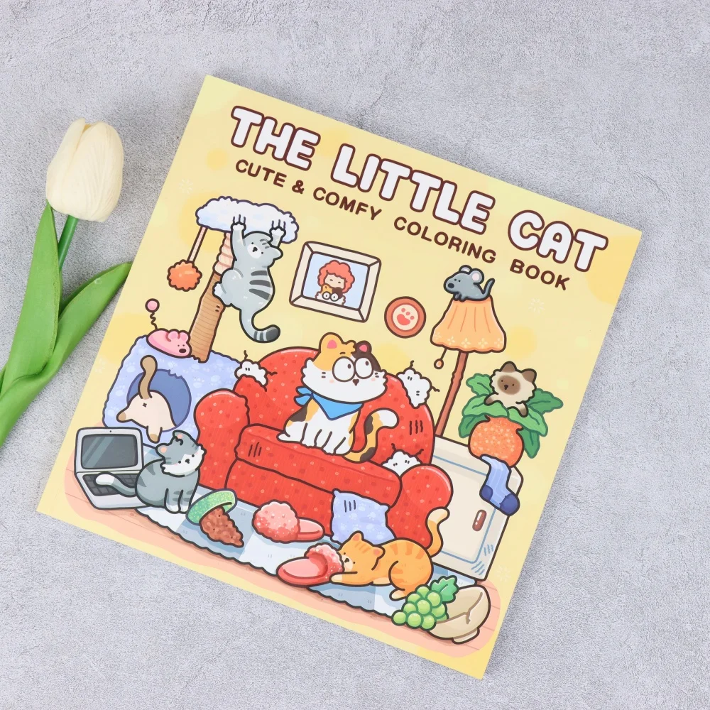 

Cute Pet Friends Happy Theme Coloring Book, cute and charming cartoon animals, thick paper, can relax and release creativity