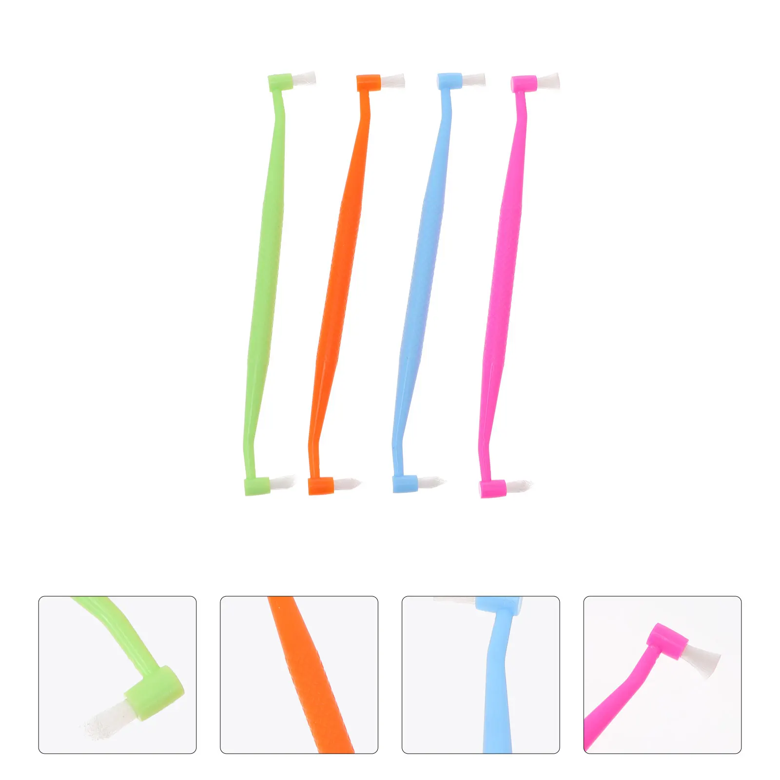 

4pcs Toothbrush Interspace Tuft Tapered Brush Mixed Tooth Brush Colors al Care Tools Daily Use Replacement