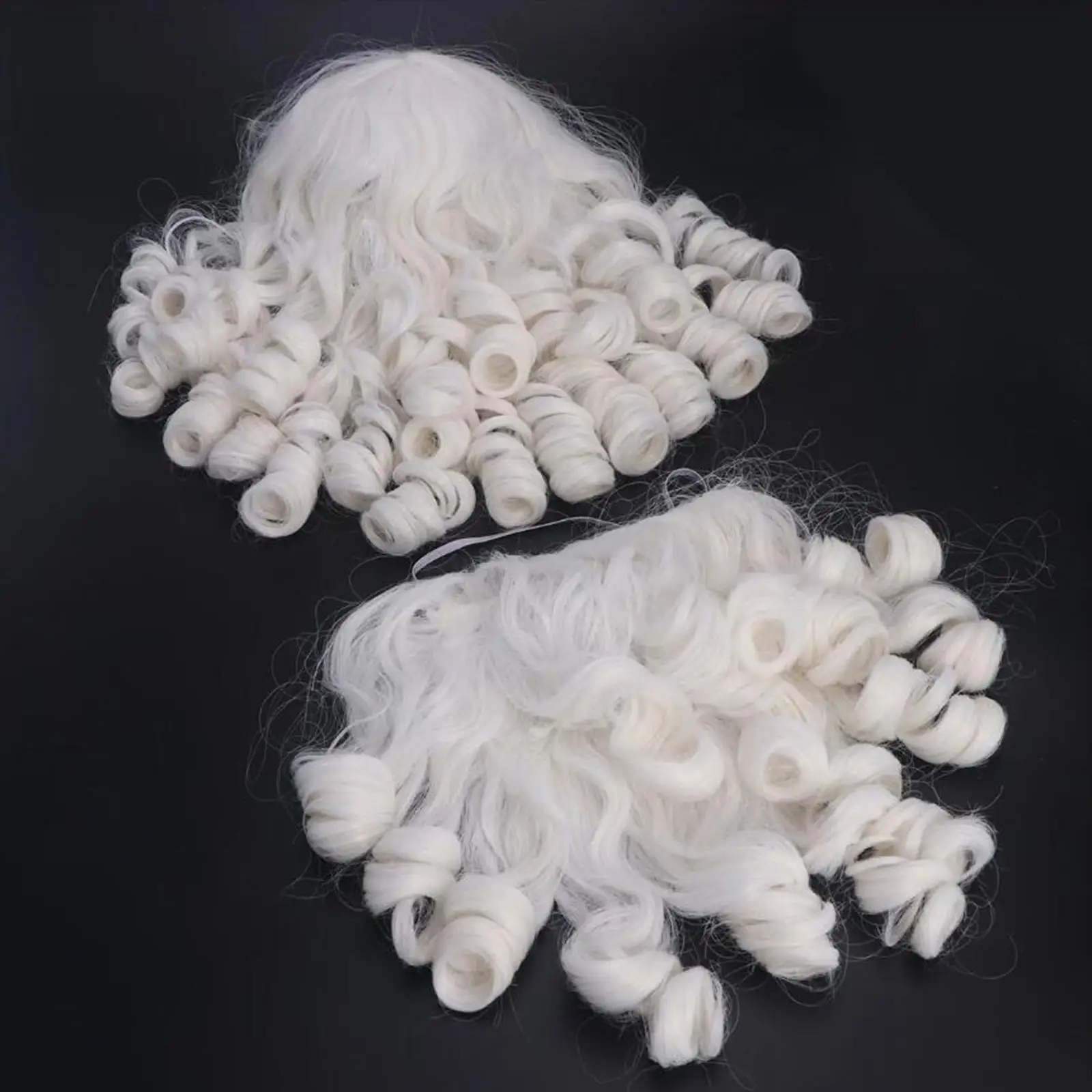 Juego de roles divertidos de 2 piezas Juego de barba y pelo de Papá Noel blanco para puesta en escena, etc. Fiestaes temáticas de disfraces de Papá Noel