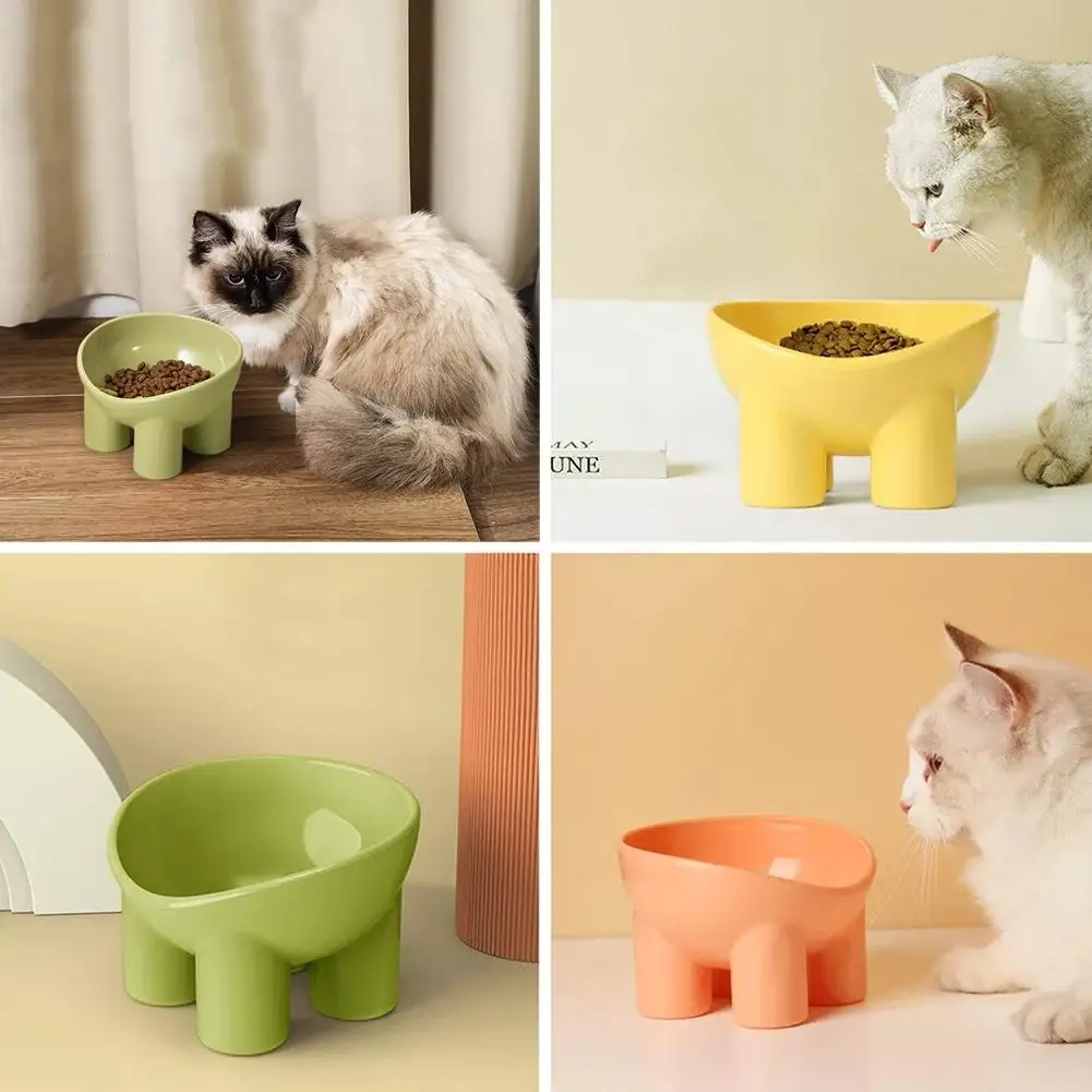 Food Bowl Color Thick Legs High Feet Stable Anti Drop Food 4-color Grade Water Dish Bowl Dog Pet Supplies Food E H9w1