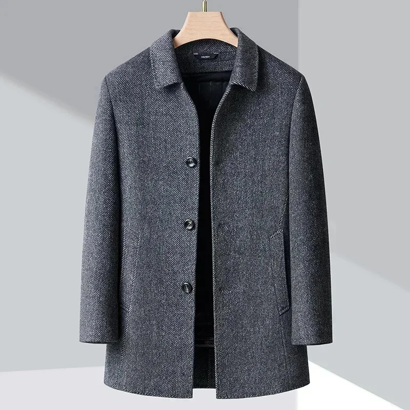 Double-Faced Wool Coat Men's Cashmere Jacket With Detachable Goose Down Lining Light Casual Clothing Tops