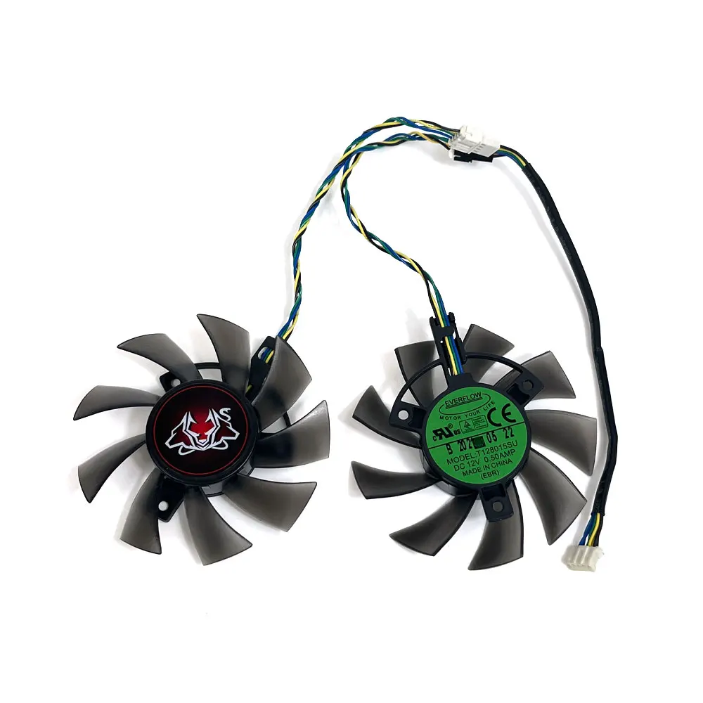 2FAN 4PIN T128015SU GTX 1050 TI GPU FAN，For ASUS Cerberus GeForce GTX 1050 Ti、CERBERUS-GTX1050TI-A4G Graphics card cooling fan