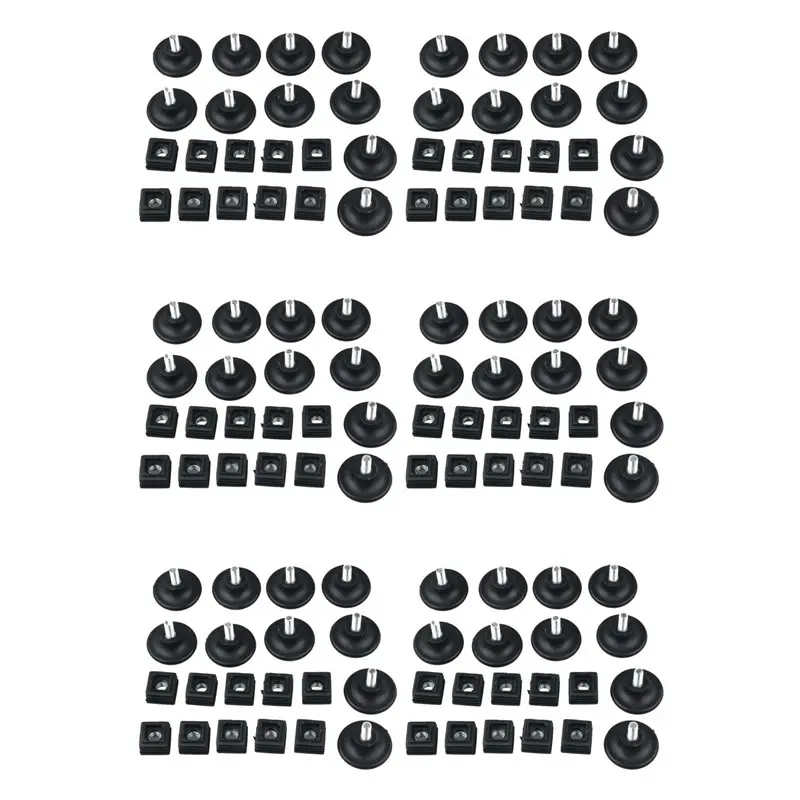 ablj-60-sets-45mm-base-dia-adjustable-leveling-foot-25mmx25mm-square-tube-insert-kit