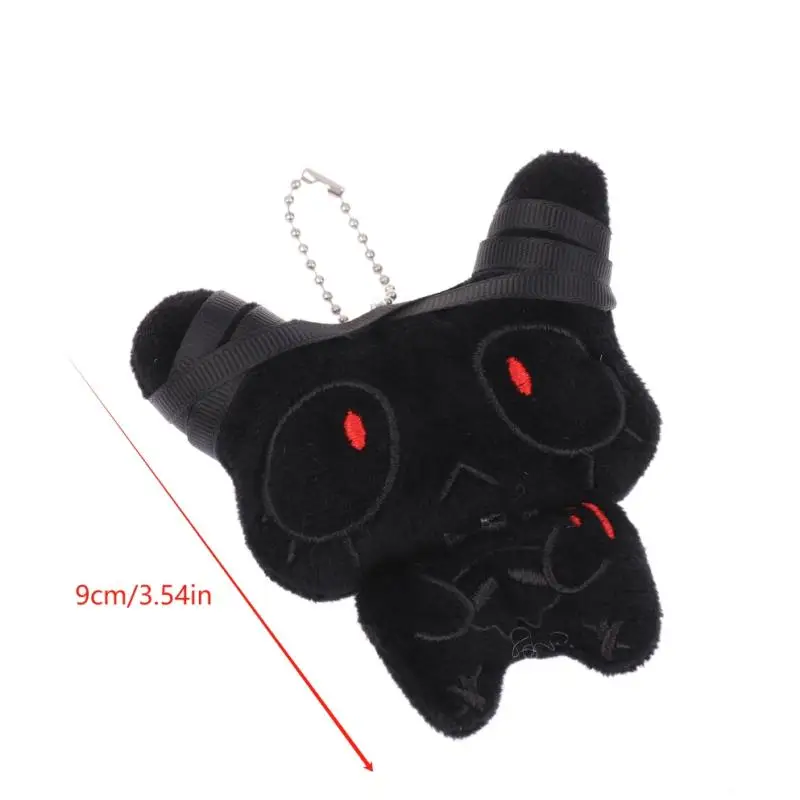 1 paio di portachiavi in peluche fantasma rotto ferito bianco nero Halloween Cartoon bambola di pezza portachiavi ciondolo borsa decorazione di coppia