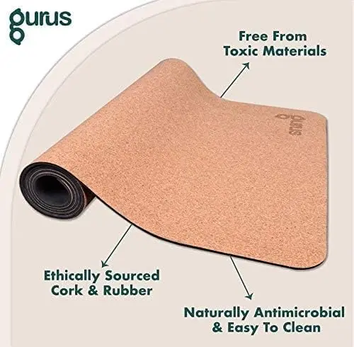 Sweat Proof Durable Cork Yoga Mat Thick Non Slip Exercise Mat for Home Workout