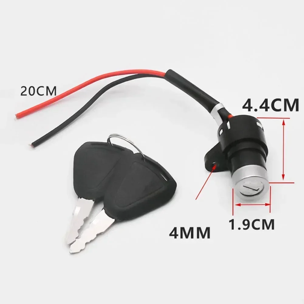 E-bike Ignition Switch Key Power Lock Electric Bicycle Biking Portable Dustproof Cycling Parts For Electric Scooter Lock+2 Key