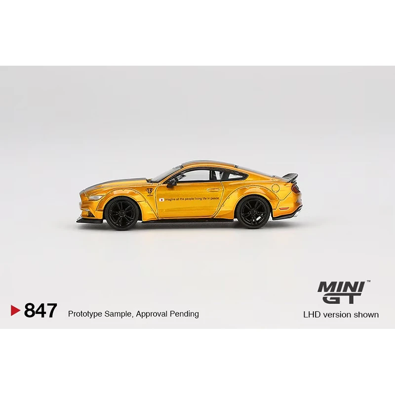 PreSale MINIGT 1:64 LBWK Mustang LB Gold Diecast Diorama Model Collection Miniature Toys