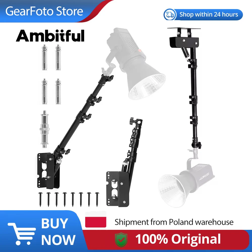Ambitful mini WS-110 Fotografie Hanglamp voor Binnen Wandmontage Mini Flitsers voor SL60IID SL60IIBI SL150III SL300III SK400IIV SL-60W LA150R LA200R LE300BI LE200BI LE600BI