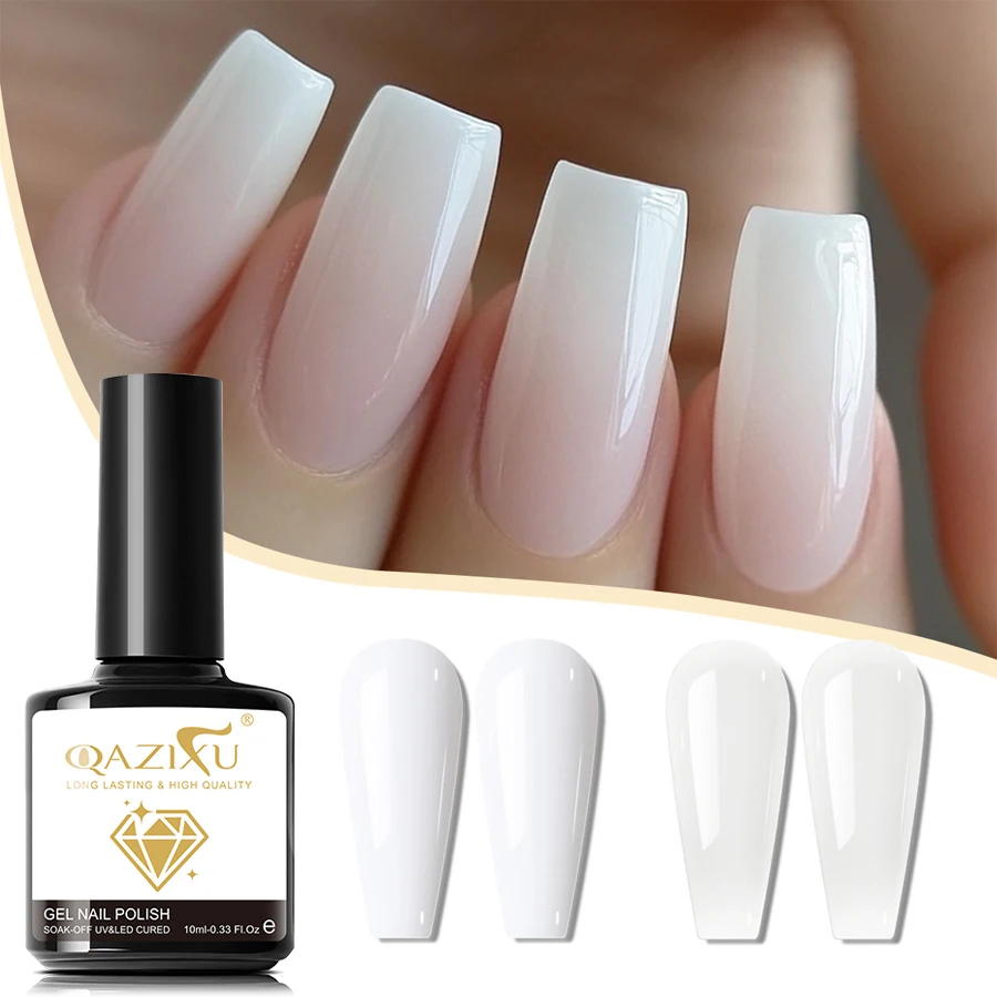 1-2 Stuks Wit En Melkwit Gel Nagellak UV LED Losweken Gel Nagellak Voor Nail Art DIY Salon Thuis Vakantie Cadeau Voor Vrouwen