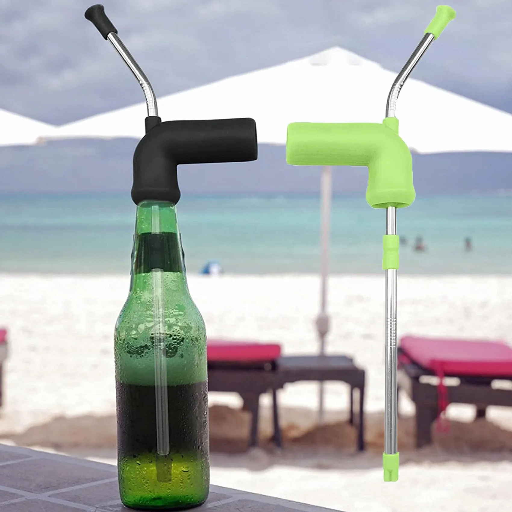 2Pcs Beer Snorkel Double Beer Snorkel Creative Drinking Snorkel Drinking Beer Snorkel for Bar Entertainment Festivals,B