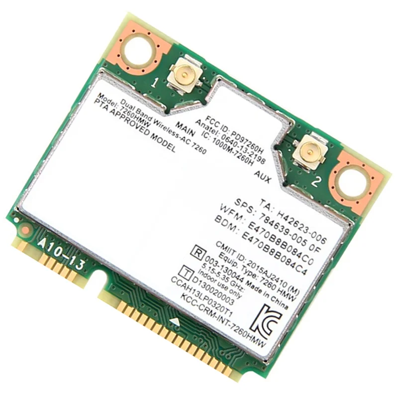 ELECT-AC7260 Wireless Wifi Card WIFI5 2.4G/5G Dual-Band 1200Mbps AC7260 Gigabit Network Card With Bluetooth 4.0