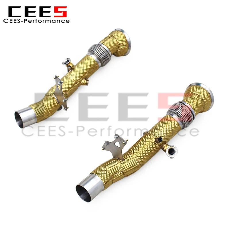 

CEES Exhaust Downpipe with Golden for Ferrari 296 GTB V6 3.0T 2021-2024 Racing Exhaust System Stainless Steel Free Flow Pipe