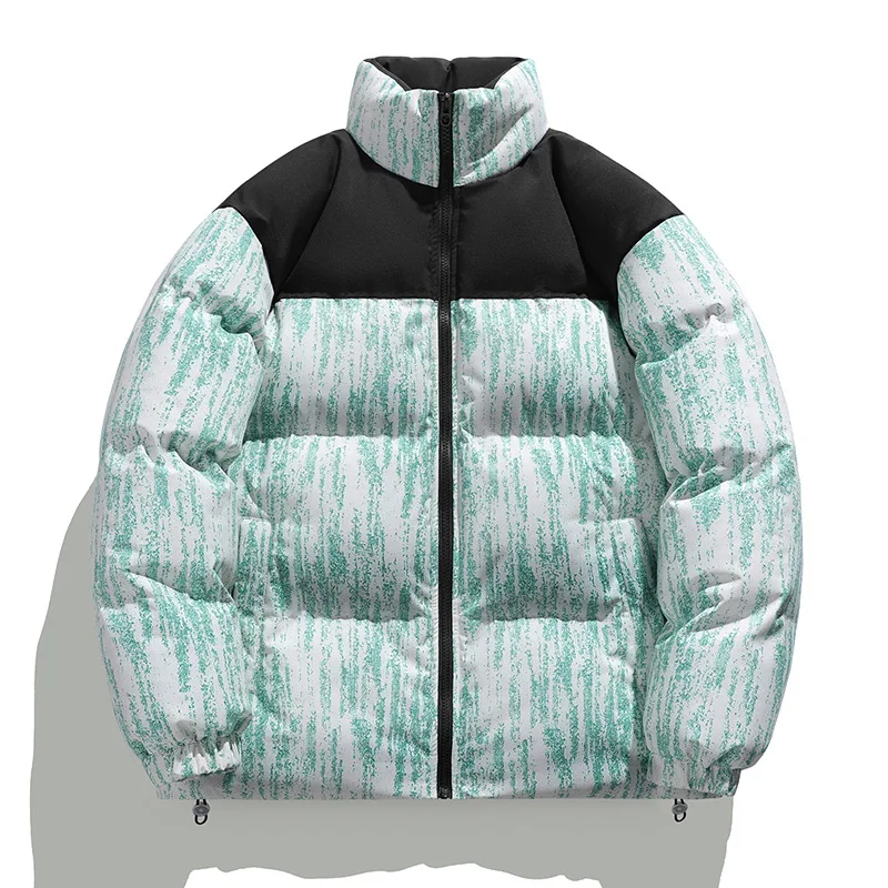 الشتاء الرجال سترة رشاقته الباردة واقية طويلة الأكمام الذكور ملابس خارجية المرقعة الوقوف طوق سستة فضفاضة تنوعا رجل أسفل معطف #2