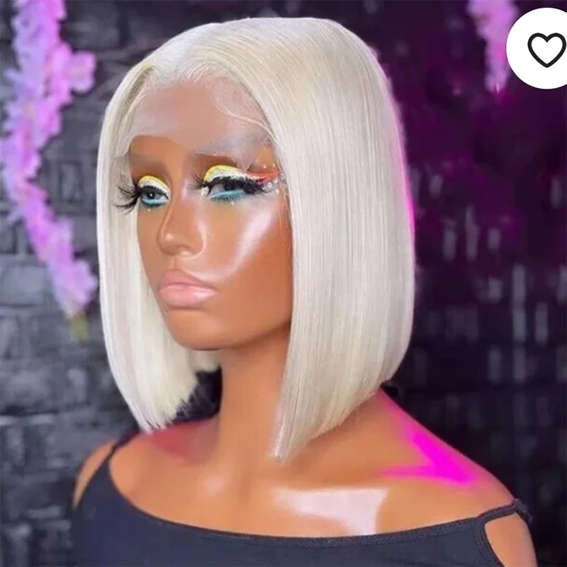 باروكة برناردو بيضاء قصيرة شعر مستعار اصطناعي من الدانتيل الجبهة مقاوم للحرارة شعر مستعار مموج من الألياف الطبيعية للنساء البيض