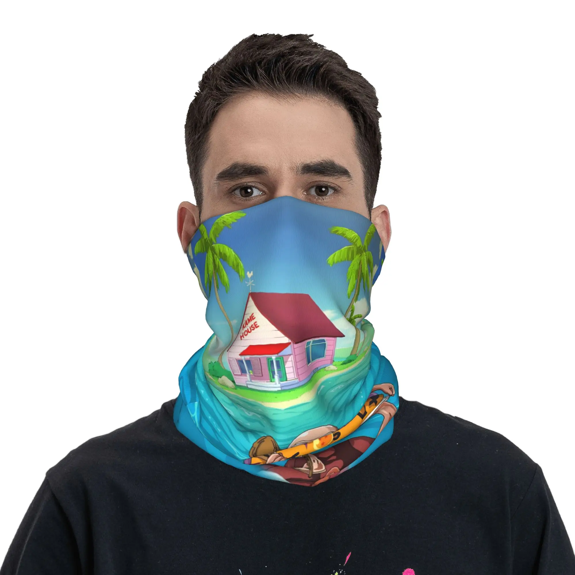 

Custom Master Roshi Manga Hot Winter Headband Neck Warmer Women Men Ski Cycling Tube Scarf Hot Face Bandana Gaiter