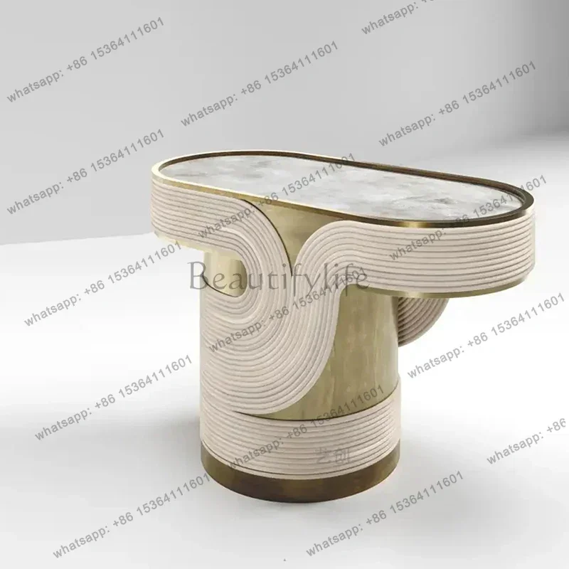 YJ Italian light luxury marble designer creative home model room artistic high-end coffee table