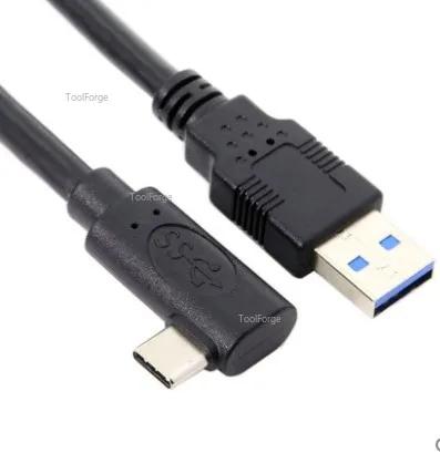 بزاوية USB 3.1 Type-C قفل برغي مزدوج إلى كابل بيانات USB3.0 القياسي 90 درجة للكاميرا RealSense R200 SR300 D415 D435 #6