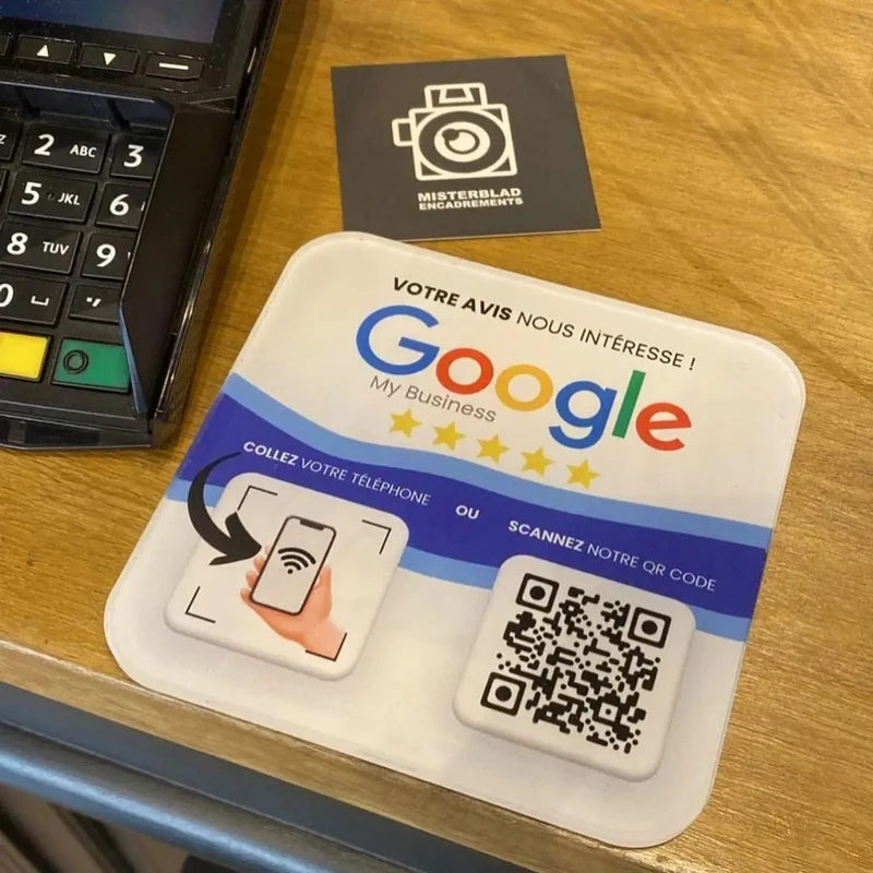 Custom Google Review Sign NFC Touch QR Code Acrylic Social Media Connected Plate Instagram Facebook Plate Shop Business Decor