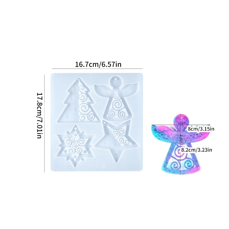 Molde silicone anjo resina epóxi, molde joias, colar, brinco