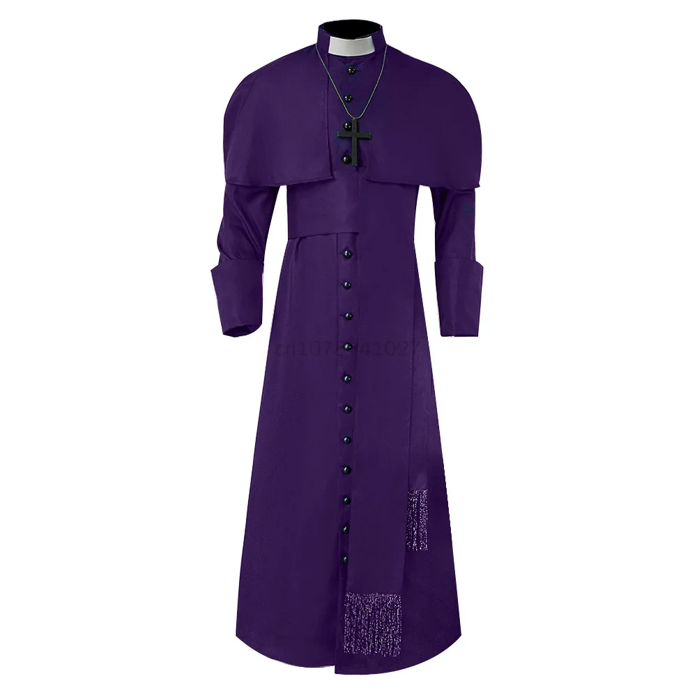 

Clergy Men Cassock Priest Costume Bishop Roman Catholic Church Soutane Pope Pastor Father Mass Missionary Robes Outfit