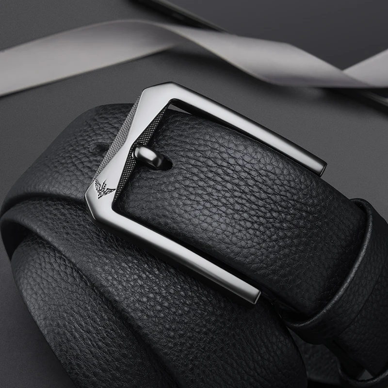 

Leather men's belt with needle buckle casual pants, fashionable business belt
