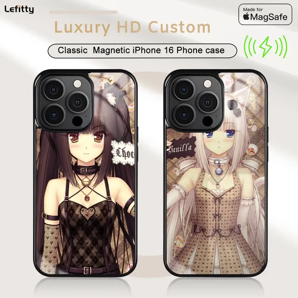 

Anime N-Nekopara Phone Case For iPhone 16 15 14 13 12 11 Pro Max Plus Mini Magnetic Magsafe Wireless Charging Cover