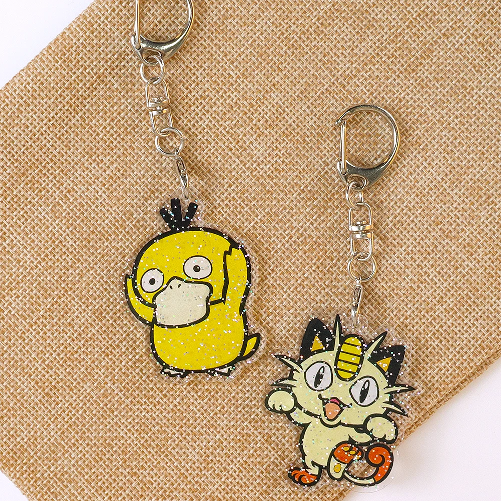 Pokemon Pikachu Glitter Acrylic Key Chain Key Ring Keychain Accessories Pendant Gifts Party Pendant