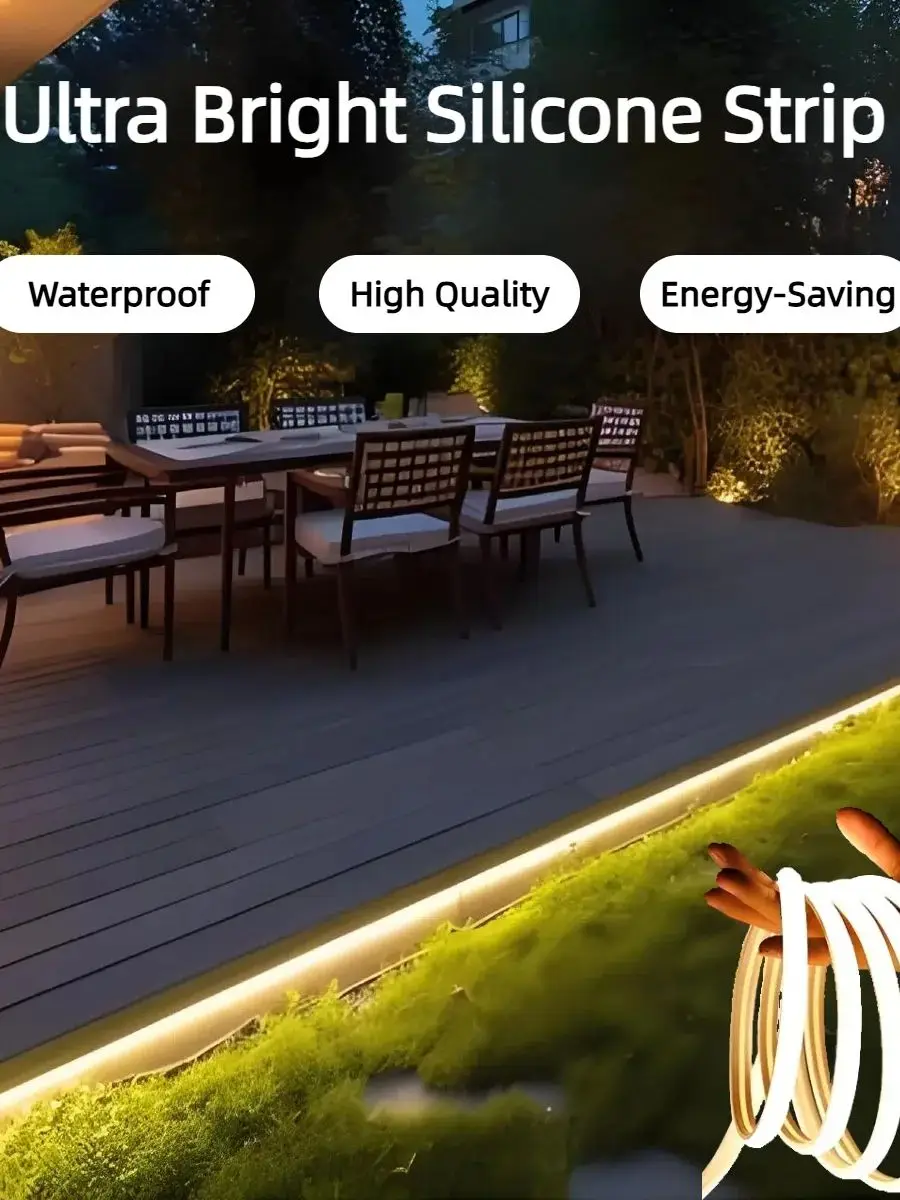 10M 20M 30M COB Neon Strip Licht 288LEDs/M Pure Siliconen Buis Waterdicht Zacht 220V 110V String Lamp Voor Tuin Villa Yard Zwembad - afbeelding 2