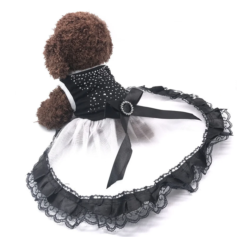 

Dog Lace Dress Black Size Xxl Comfortable Pet Clothes Wedding Party Birthday Photo Costume for Small Dogs Pet Dress