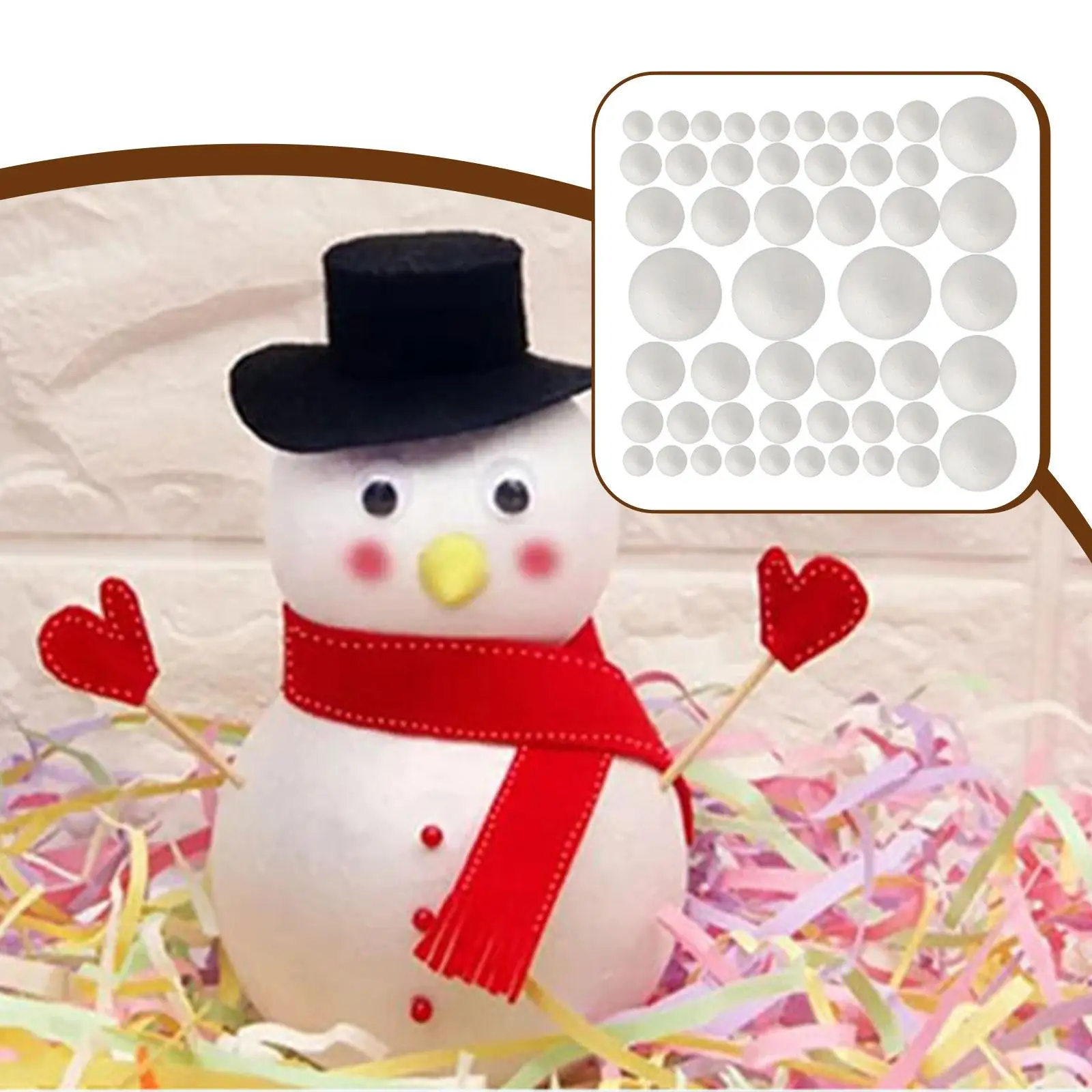Smooth Craft Foam Balls Round Flexible Material Holiday Ornaments for DIY Christmas Party Home and Classroom Projects view 5