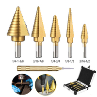 6pcs Step Drill Bit Set Hss Cobalt Multiple Hole 50 Sizes Cobalt Titanium Conical Carbide Drill Perforator Hole Cutter Tool