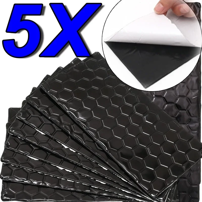 1-5PCS Car Damping Sheet Heat Insulating Noise Reduce Self-adhesive Damping Sheet Butyl Rubber Vibration Isolating Soundproofing