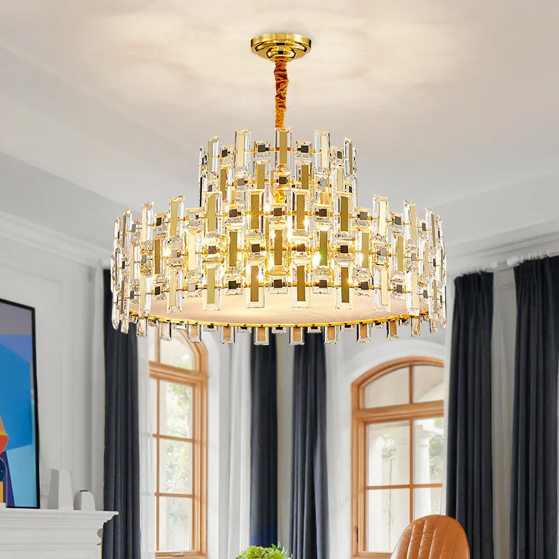 Vintage Nordic Crystal Ceiling Chandelier 2024 Home Decor Classic Gold Luxury Lustres Led Lamparas for Living Room