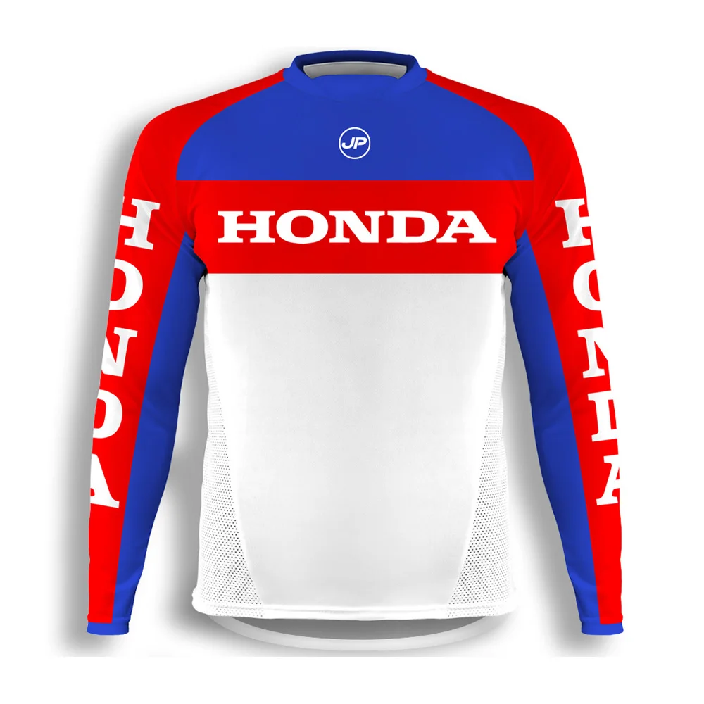2025 Venta caliente nueva camiseta de manga larga Maillot MX Personalis é-Retro Honda JPV04 ropa deportiva moda Casual hombres mujeres Top
