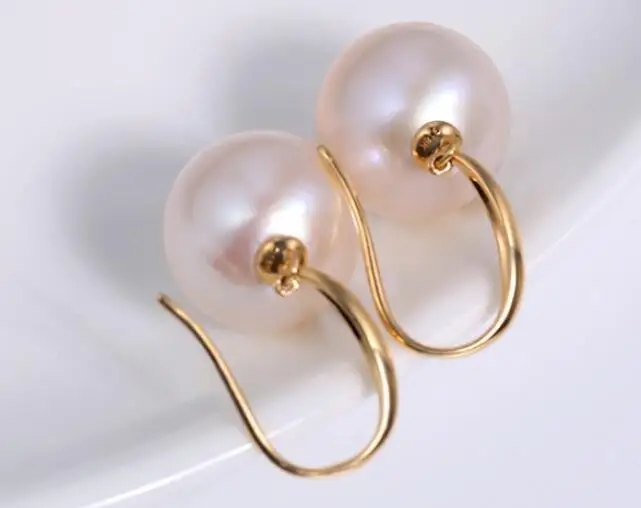 

11-12mm Bright Natural freshwater pearl EARRING 925 silver