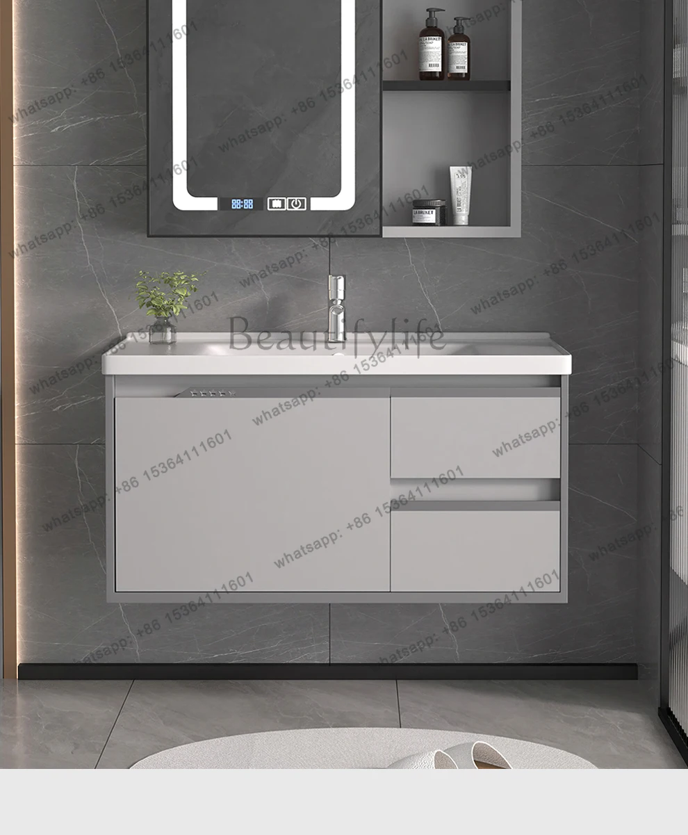 Home Bathroom Vanity Combo - خزائن حمام سيراميك بتصميم فضائي، حوض