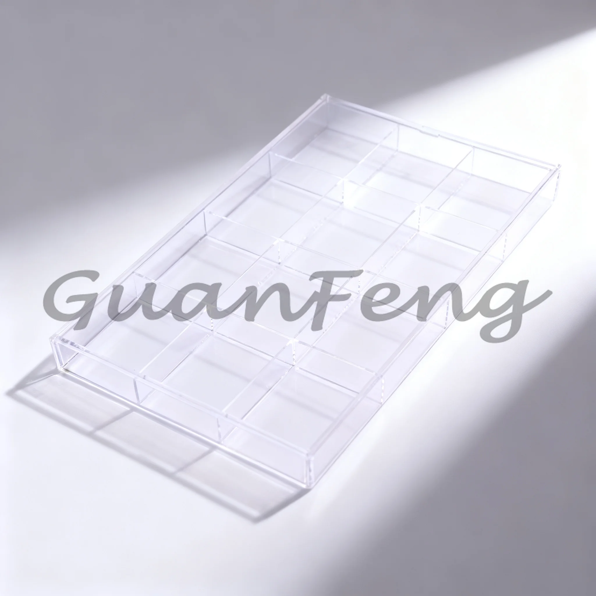 Acrylic Multi-compartment Display Case, Clear Storage Suitcase for Desktop Collectible & Sample Organizing